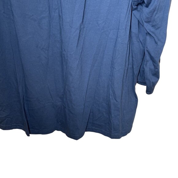 Chaps‎ Womens Blue Crochet Sleeve Top 2X Cotton Blend - Picture 8 of 12